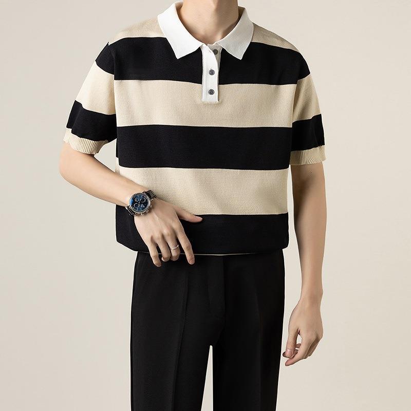 STRIPED COTTON POLO - Antonio Alcuni