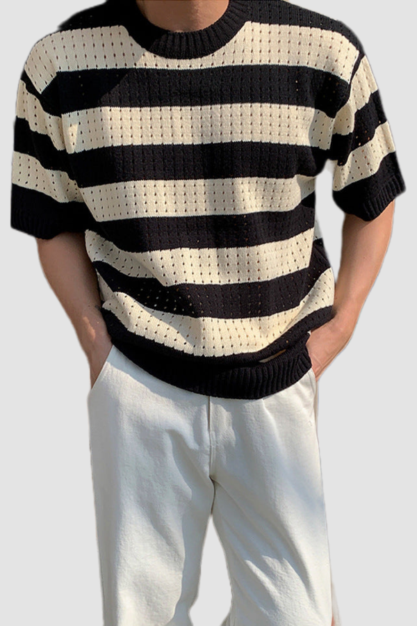 KNITTED STRIPED TEE - Antonio Alcuni