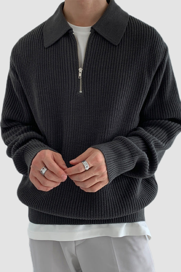 QUARTER-ZIP SWEATER - Antonio Alcuni