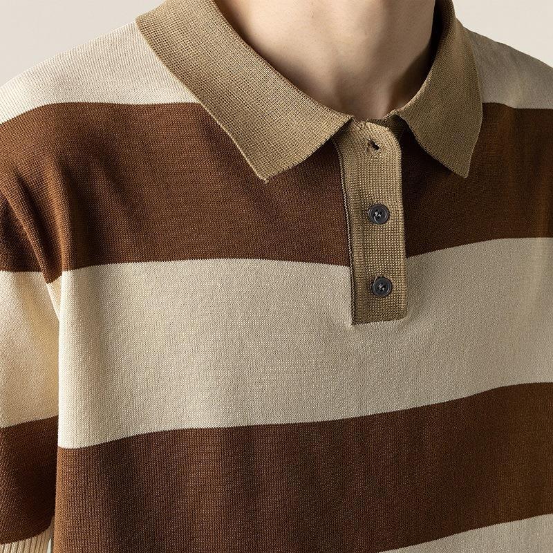 STRIPED COTTON POLO - Antonio Alcuni