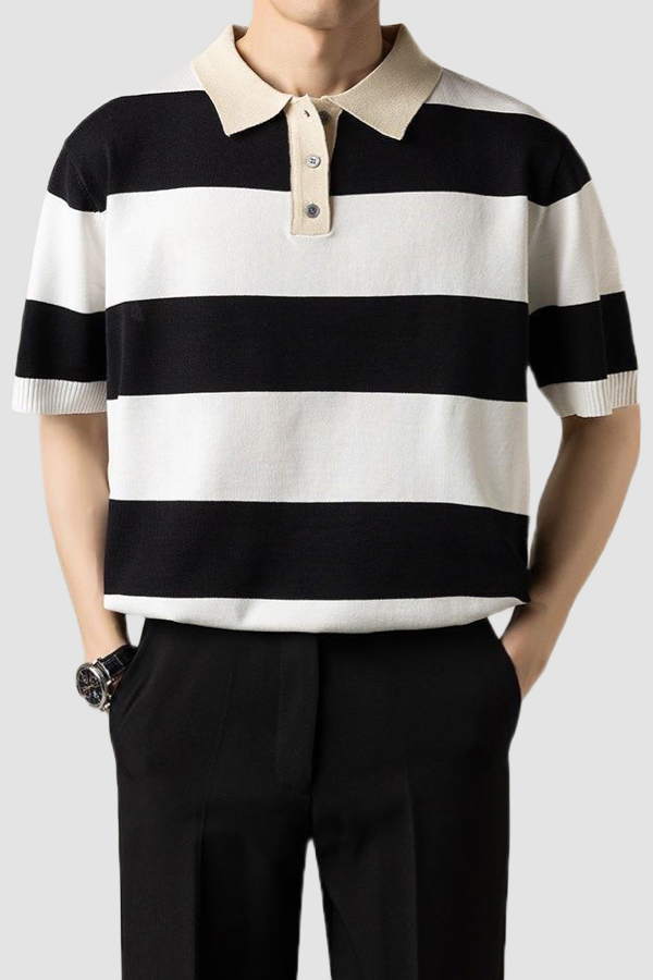 STRIPED COTTON POLO - Antonio Alcuni