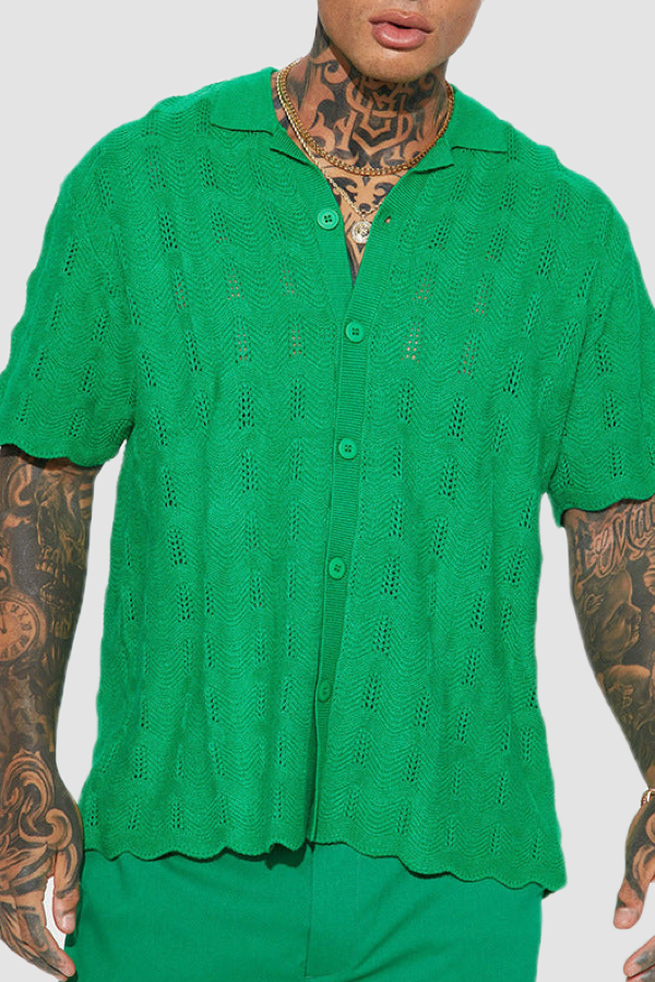 GREEN SHORT SLEEVES SHIRT - Antonio Alcuni