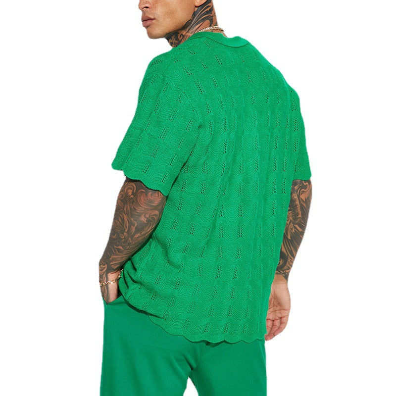 GREEN SHORT SLEEVES SHIRT - Antonio Alcuni