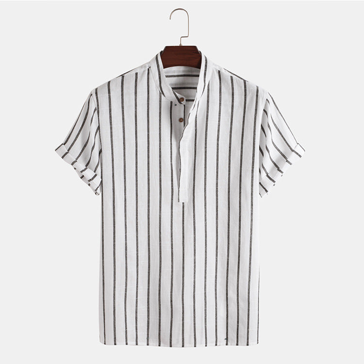 SHORT SLEEVES STRIPED SHIRT - Antonio Alcuni